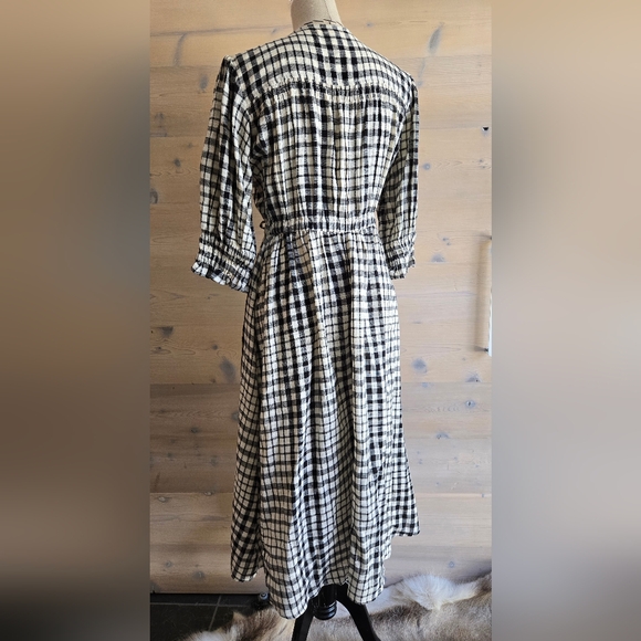 EUC Apiece Apart Lucinda Plaid Cotton Asymmetrical Midi Wrap Dress Size S - Picture 2 of 6